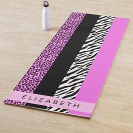 Esterilla De Yoga Leopardo Print, Zebra Print, Pink, Your Name