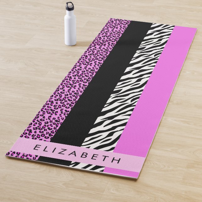Esterilla De Yoga Leopardo Print, Zebra Print, Pink, Your Name (In situ)