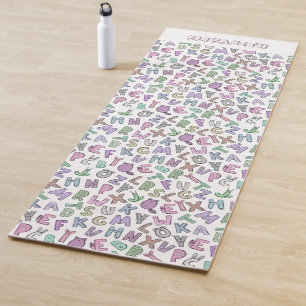 Esterilla De Yoga Letras del doodle caprichosas