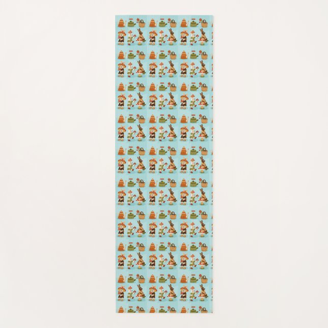 Esterilla De Yoga Light blue wrapping paper featuring a repeated  (Anverso)