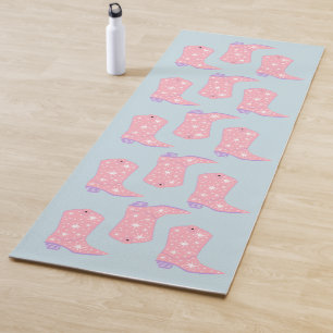 Esterilla De Yoga Lilac Lavender Cowgirl Boots Rodeo Patrón