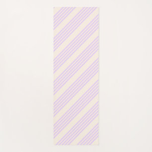 Esterilla De Yoga Lilac púrpura y beige cinco rayas patrón