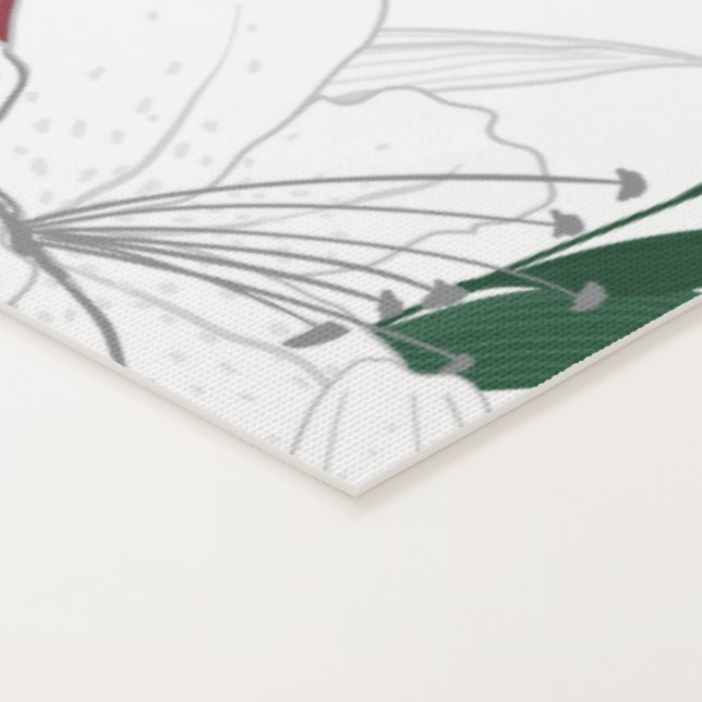 Esterilla De Yoga Lilies de Navidades rojos y blancos (Detalle)