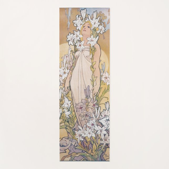 Esterilla De Yoga Lily (Cuatro Flores), Alphonse Mucha (Anverso)