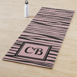 Esterilla De Yoga Línea abstracta elegante personalizada Gris rosa n