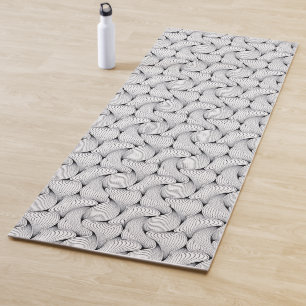 Esterilla De Yoga Líneas entrelazadas únicas en blanco y negro