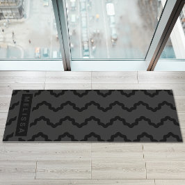 Esterilla De Yoga Líneas Onduladas Modernas Mínimas de Color Gris Ca