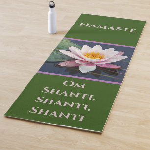 Esterilla De Yoga Lirio de agua rosa pálido/Namaste/Om Shanti