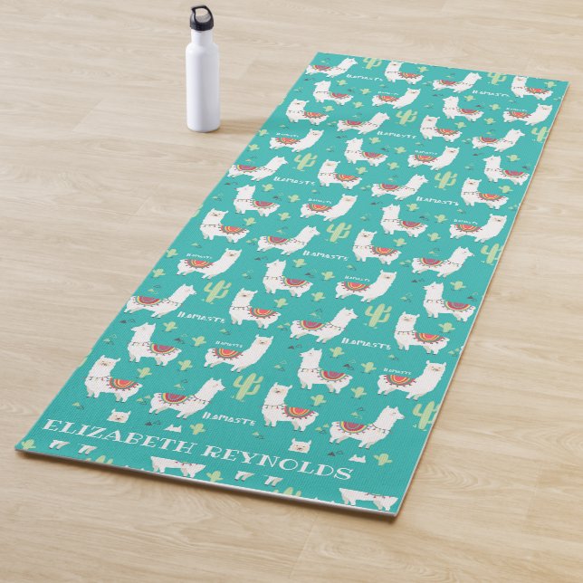Esterilla De Yoga Llamar | Graciosa Llama Yoga Personalizada (In situ)