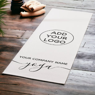 Esterilla De Yoga logotipo minimalista moderno de yoga en blanco y n