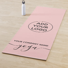 Esterilla De Yoga logotipo minimalista moderno de yoga rosa rosa y p