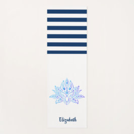 Esterilla De Yoga Lotus Flower Navy Blue White Strike