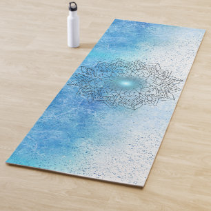 Esterilla De Yoga Lotus Mandala sobre el azul escogido