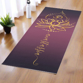 Esterilla De Yoga Lotus y Om personalizado: Minimalista nombre perso