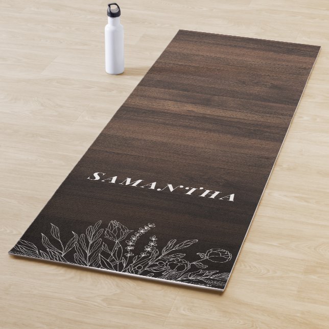 Esterilla De Yoga Luces de Cuerda Rústicas con Patrón de Madera Pers (In situ)