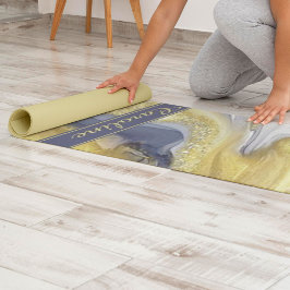 Esterilla De Yoga Lujo Elegante Amarillo Gris Oro Marble Efecto Nomb