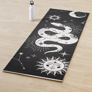 Esterilla De Yoga Luna de serpiente mística y estrellas