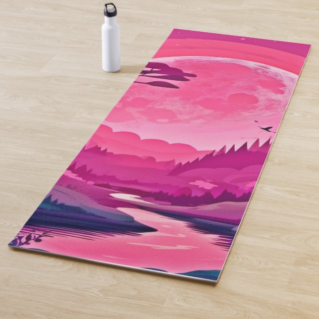 Esterilla De Yoga Luna Rosa Encantadora: Arte Personalizado (In situ)