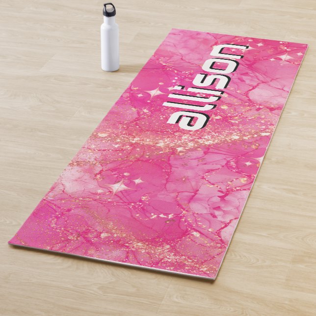 Esterilla De Yoga Magical pink background name Personalized  (In situ)