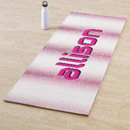 Esterilla De Yoga Magical pink background name Personalized 