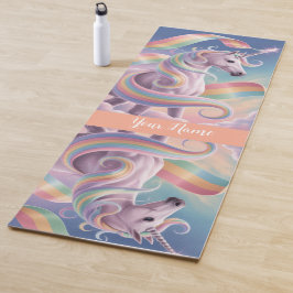Esterilla De Yoga Magical Rainbow Unicorn name Personalized