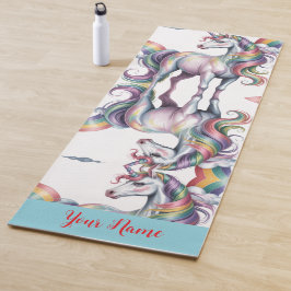 Esterilla De Yoga Magical Rainbow Unicorn name Personalized