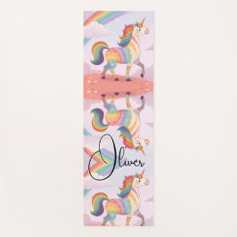 Esterilla De Yoga Magical Rainbow Unicorn name Personalized 