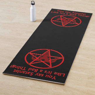 Esterilla De Yoga Mal cosa satanista Humor oscuro Pentáculo de cabra