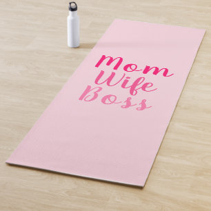 Esterilla De Yoga Mamá esposa jefe personalizado rosa ligero lindo