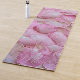 Esterilla De Yoga Mamá o tu nombre, Pétalos rosados de dos lados