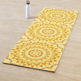 Esterilla De Yoga Mandala Amarillo Patrón Brillante de Sol Fitness