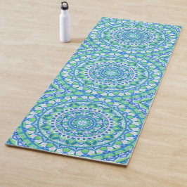 Esterilla De Yoga Mandalá Azul Boho Meditación Fitness Espiritual