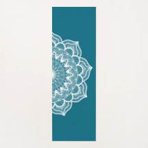 Mandala Blanco sobre Fondo Azul