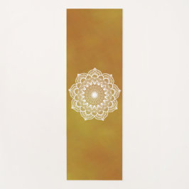 Esterilla De Yoga Mandalá Blanco sobre Fondo Dorado