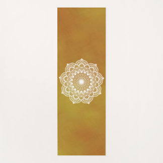 Esterilla De Yoga Mandalá Blanco sobre Fondo Dorado