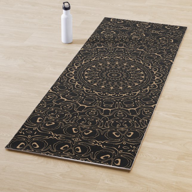 Esterilla De Yoga Mandalá Camel Tan con Simetría Elegante (In situ)