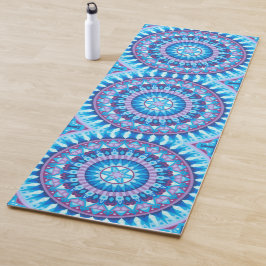 Esterilla De Yoga Mandalá de Invierno Patrón de Copo de Nieve Azul M