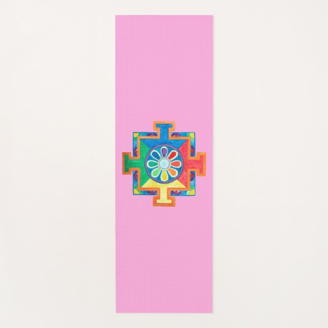 Esterilla De Yoga Mandala de la creación acuarela (Anverso)