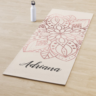 Esterilla De Yoga Mándala de la naturaleza en oro rosa personalizado
