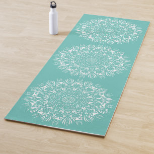 Esterilla De Yoga Mándala de mindfulness de búho pequeño en verde az