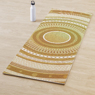 Esterilla De Yoga Mandalá de Oro y Brillo