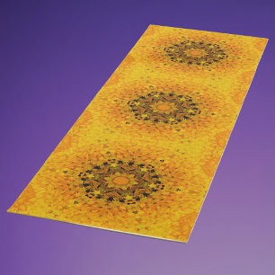 Esterilla De Yoga Mandala digital Amarillo y Negro