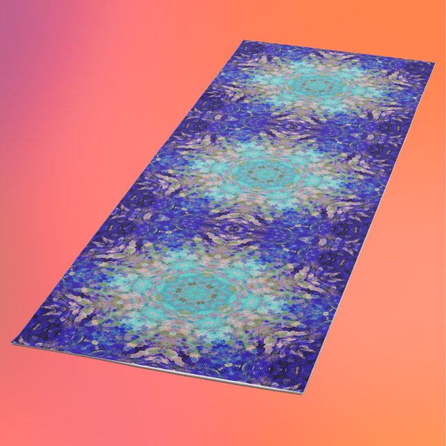 Esterilla De Yoga Mandala digital Azul morado y blanco (Subido por el creador)