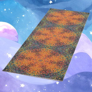 Esterilla De Yoga Mandala digital Naranja azul y amarillo
