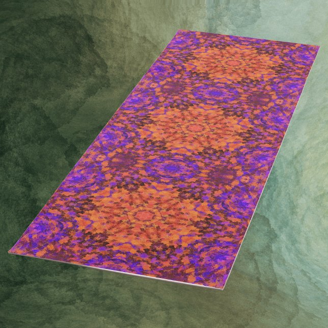 Esterilla De Yoga Mandala digital Naranja azul y púrpura (Subido por el creador)