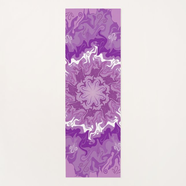 Esterilla De Yoga Mandala en múltiples tonos morados (Anverso)