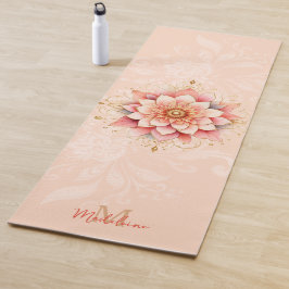 Esterilla De Yoga Mandala floral Coral Moda de oro rosa Monograma