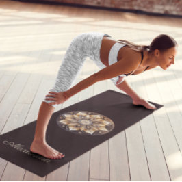 Esterilla De Yoga Mandala floral marrón acuarela personalizada