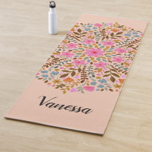 Mandalá floral personalizado de la naturaleza rosa