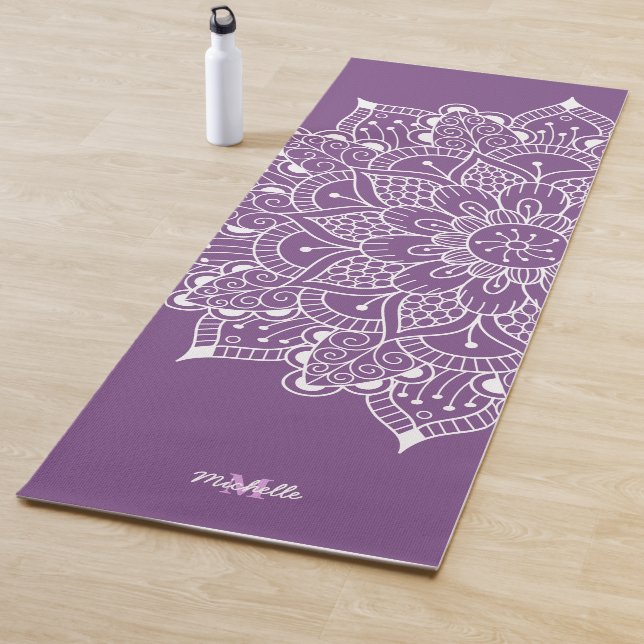 Esterilla De Yoga Mandala Meditación Púrpura Personalizada (In situ)